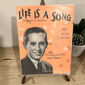 Vintage 1935 Life Is A Song Sheet Music Frank Parker MGM Robbins